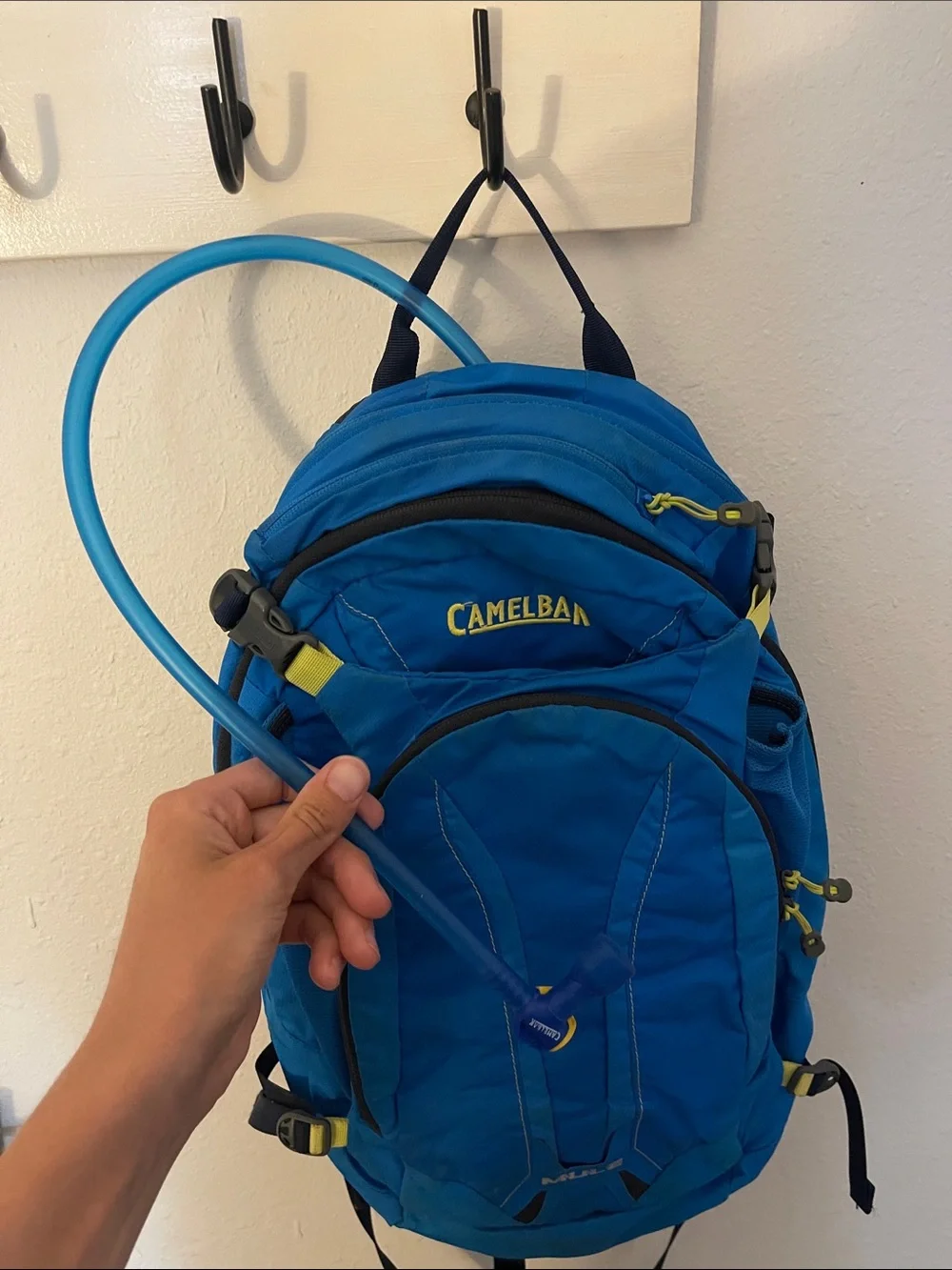 CamelBak Blue Hydration Pack with Neon Yellow Accents